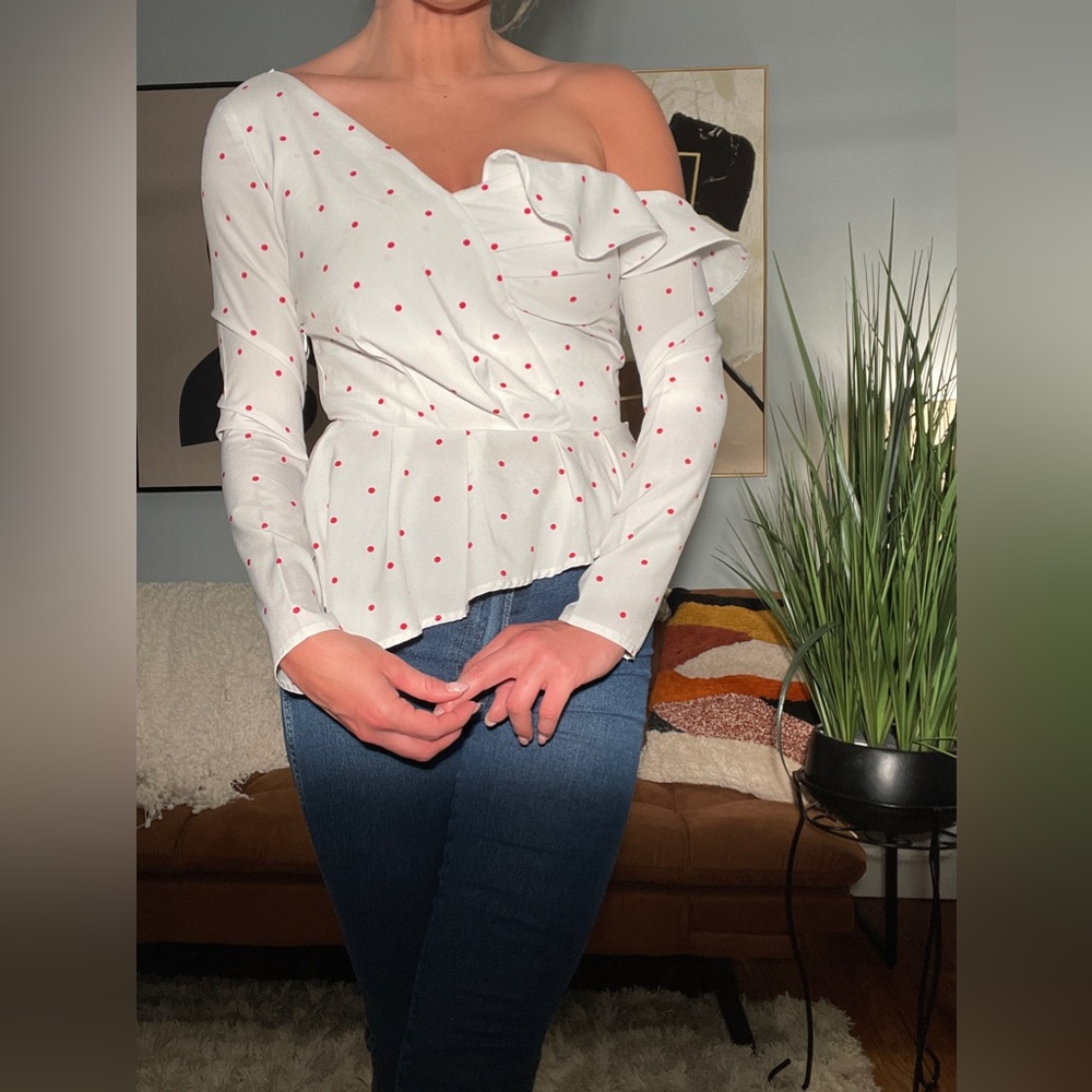Nasty Gal Polka Dot one Shoulder Top